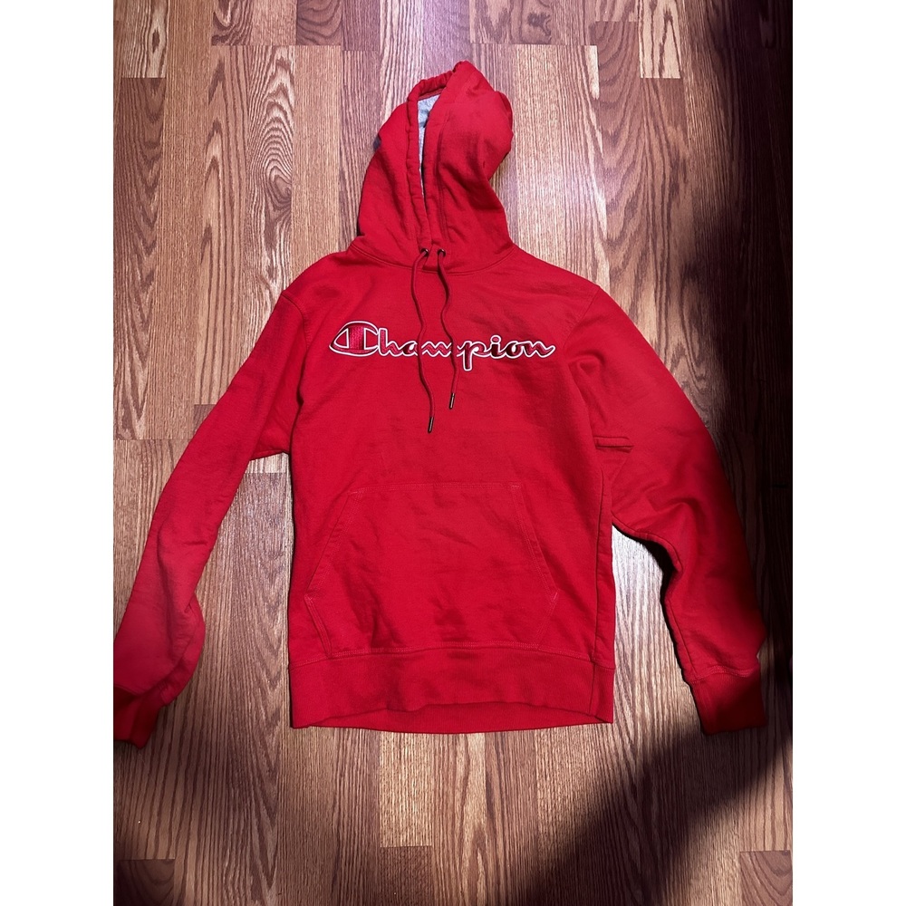 Red Champion Hoodie USED Mens Small